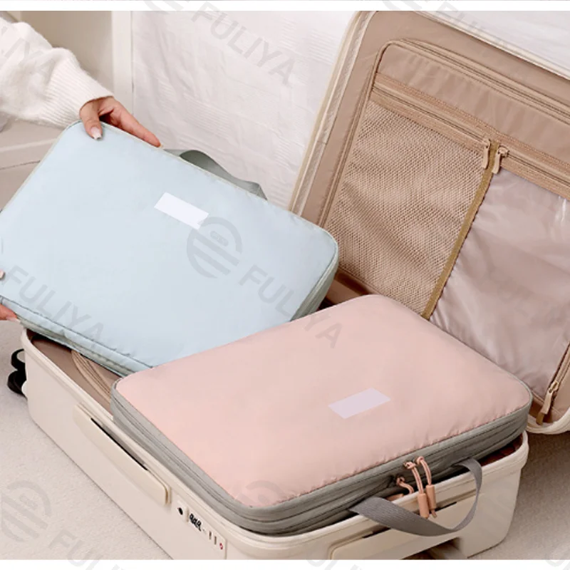Guangzhou Fuliya Industry Co.,Ltd C-81226 Large-capacity compression organizer bag, lightweight, wrinkle-resistant and water-repellent, separates clean and dirty clothes, compresses up to 40% to save space, comfortable handle - for travel organization.