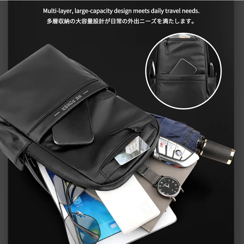 Guangzhou Fuliya Industry Co.,Ltd C-81230 Men's casual chest bag, water-resistant fabric, large capacity with multi-layer storage, anti-theft back pocket, detachable adjustable strap and breathable shoulder strap - for commuting, travel, and daily use.