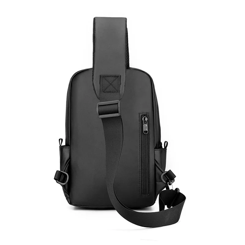 Guangzhou Fuliya Industry Co.,Ltd C-81230 Men's casual chest bag, water-resistant fabric, large capacity with multi-layer storage, anti-theft back pocket, detachable adjustable strap and breathable shoulder strap - for commuting, travel, and daily use.