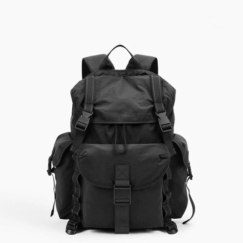 Guangzhou Fuliya Industry Co.,Ltd C-81236 Lightweight waterproof travel backpack, drawstring adjustable, laptop compartment and anti-theft pocket, reflective webbing, non-slip chest strap, and tripod holder - for hiking and daily use.