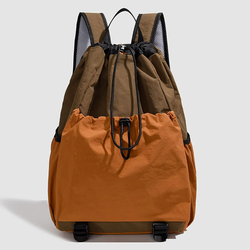 Guangzhou Fuliya Industry Co.,Ltd C-81239 Lightweight drawstring backpack, large capacity, laptop compartment, front and side pockets, breathable straps - for outdoor, travel, and sports