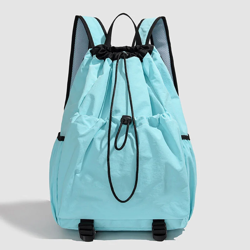 Guangzhou Fuliya Industry Co.,Ltd C-81239 Lightweight drawstring backpack, large capacity, laptop compartment, front and side pockets, breathable straps - for outdoor, travel, and sports