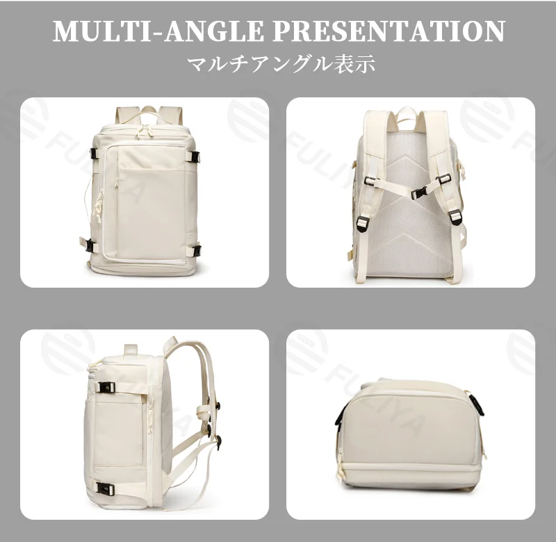 Guangzhou Fuliya Industry Co.,Ltd C-81241 Casual backpack, water-repellent and expandable, large capacity, shoe compartment, wet/dry pocket, and laptop sleeve - for outdoor and travel.