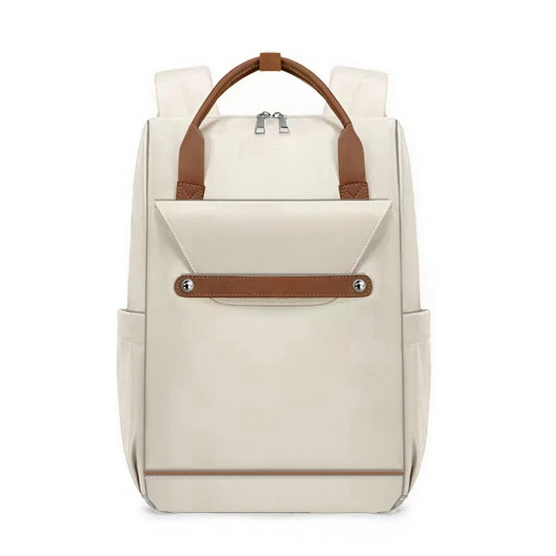 Guangzhou Fuliya Industry Co.,Ltd C-81242 Women's casual backpack, water-repellent, large capacity with compartments, laptop sleeve, front zipper pocket, card slot, side pockets, and luggage strap - for daily, travel, and school.
