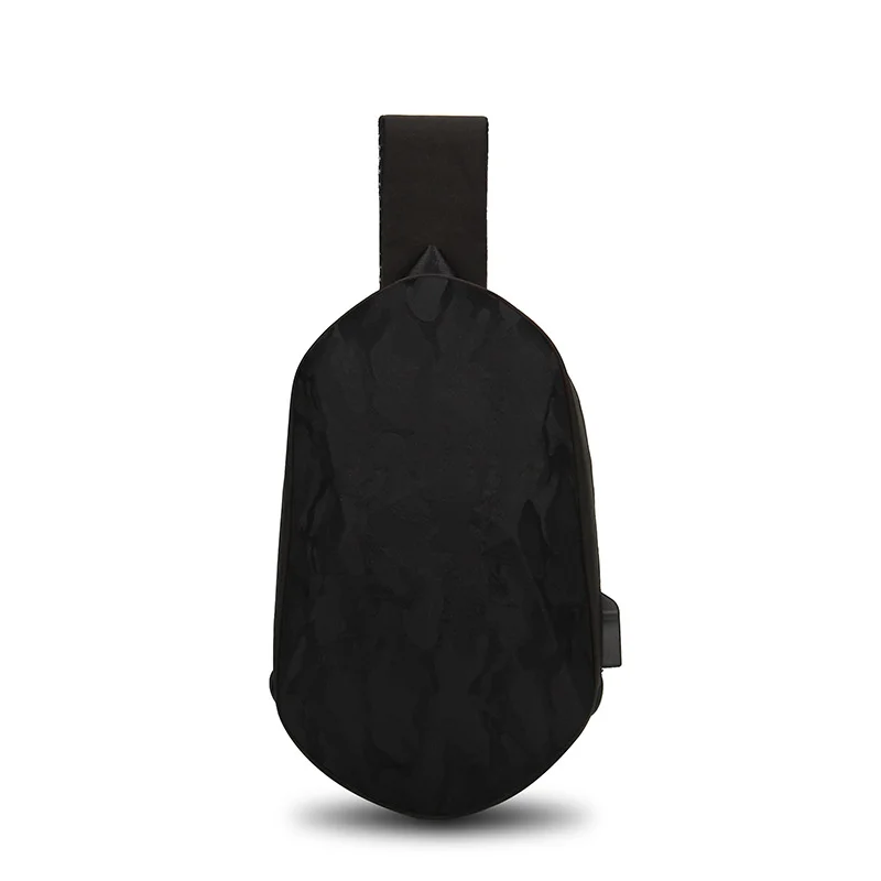Guangzhou Fuliya Industry Co.,Ltd C-81247 Hard-shell chest bag, water-resistant, large capacity, USB charging port and adjustable strap - for cycling, travel, and daily use.