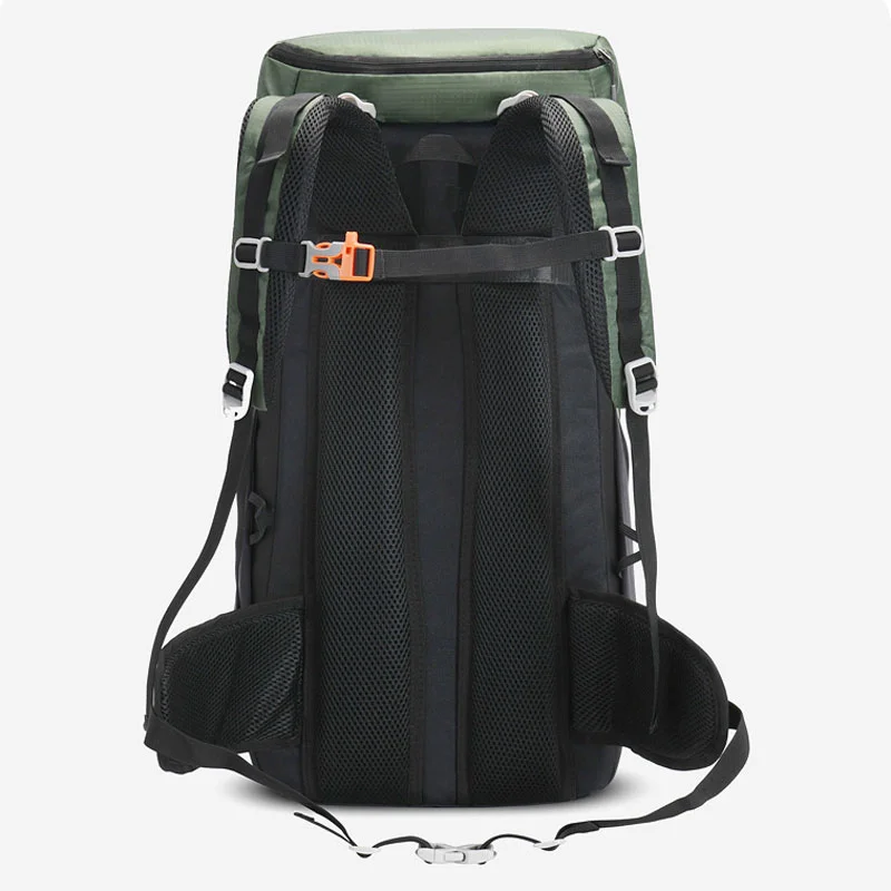 Guangzhou Fuliya Industry Co.,Ltd C-81285 50L outdoor hiking backpack, water-repellent, large capacity, laptop compartment, water bottle cord, and thickened sponge padding - for hiking, trekking, and camping.