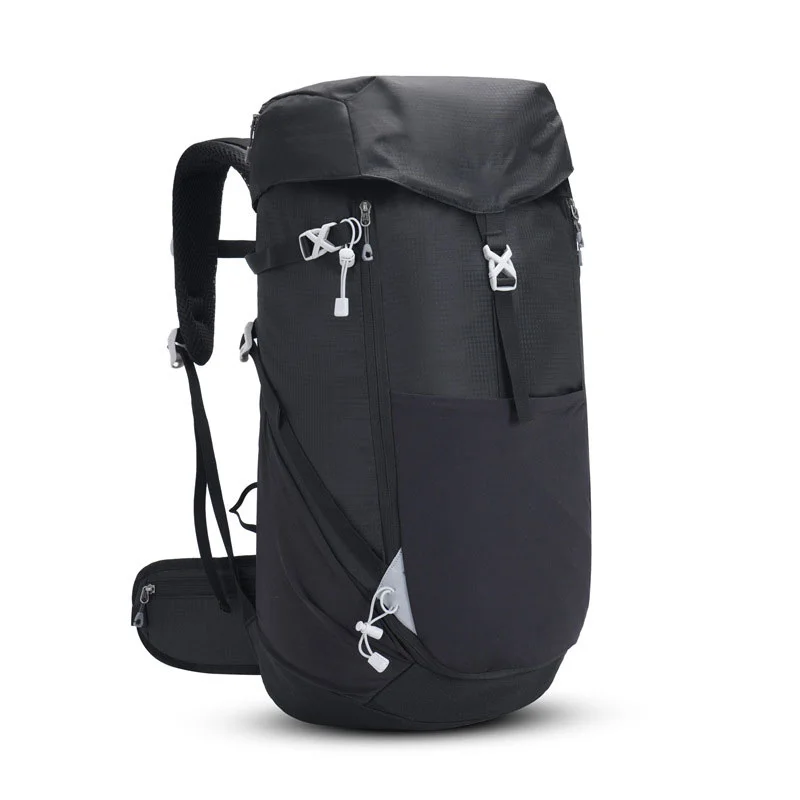 Guangzhou Fuliya Industry Co.,Ltd C-81285 50L outdoor hiking backpack, water-repellent, large capacity, laptop compartment, water bottle cord, and thickened sponge padding - for hiking, trekking, and camping.