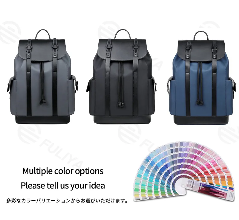 広州富麗雅実業有限会社  C-81250 メンズ防水巾着リュック、大容量多層収納、PC収納、内側ジッパーポケット、サイドポケット、スーツケーススリーブ、快適ハンドル - 通勤・旅行・通学に。