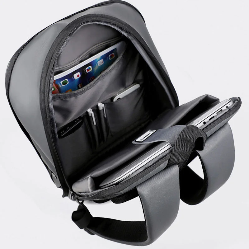 Guangzhou Fuliya Industry Co.,Ltd C-81251 Business commuter backpack, water-resistant and durable, expands 50%, laptop compartment, organizer pocket, breathable back panel, and luggage sleeve - for commuting, business trips, and travel.