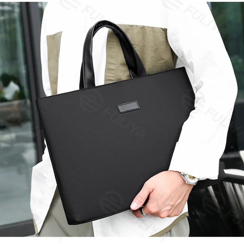 Guangzhou Fuliya Industry Co.,Ltd C-81254 Business laptop handbag, water-resistant and durable, large capacity with compartments, back zipper pocket, reinforced corners, and comfortable handle - for office, business trips, and commuting.