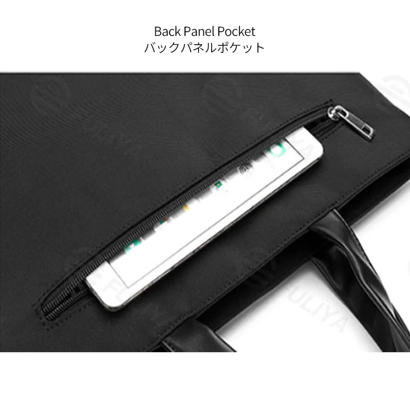 Guangzhou Fuliya Industry Co.,Ltd C-81254 Business laptop handbag, water-resistant and durable, large capacity with compartments, back zipper pocket, reinforced corners, and comfortable handle - for office, business trips, and commuting.