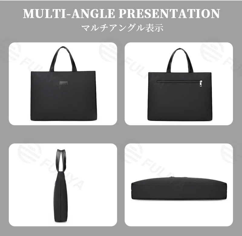 Guangzhou Fuliya Industry Co.,Ltd C-81254 Business laptop handbag, water-resistant and durable, large capacity with compartments, back zipper pocket, reinforced corners, and comfortable handle - for office, business trips, and commuting.