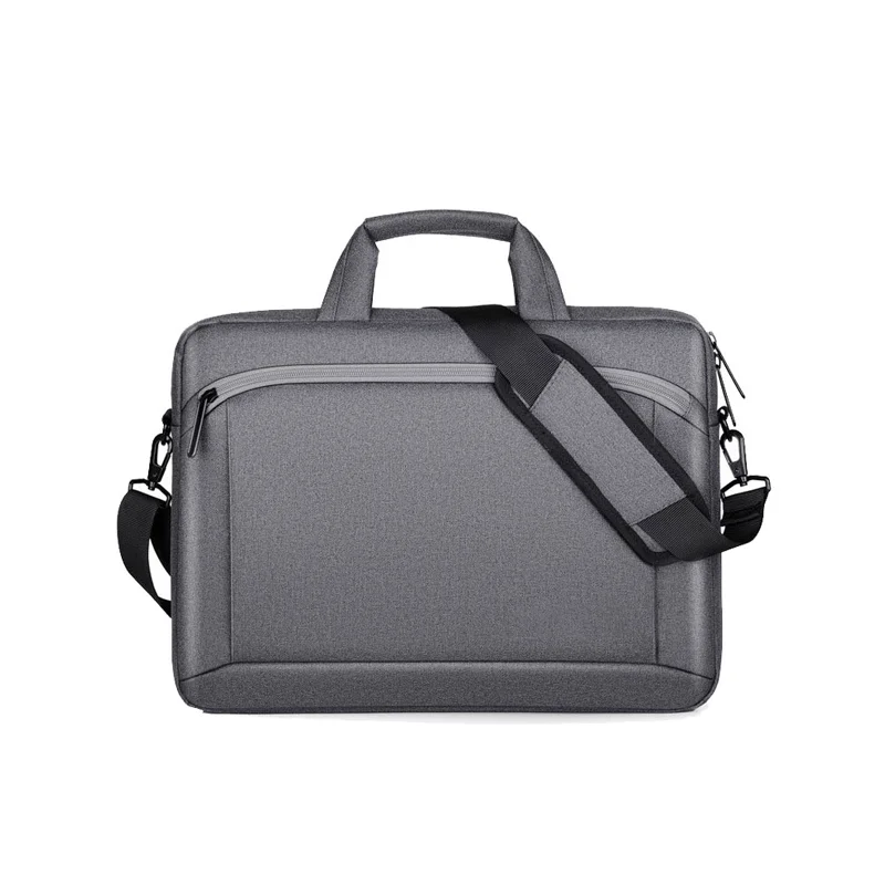Guangzhou Fuliya Industry Co.,Ltd C-81255 Laptop handbag, water-resistant and scratch-resistant, fleece-lined shock absorption, front/back zipper pockets, trolley sleeve, and detachable shoulder strap - for commuting, business trips, and daily use.