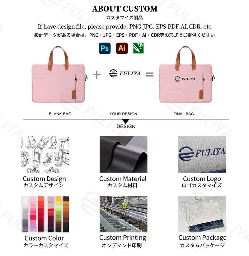 Guangzhou Fuliya Industry Co.,Ltd C-81256 Slim laptop sleeve handbag, water-resistant and scratch-resistant, thickened cotton padding, front zipper pocket, leather handle, and trolley sleeve - fits charger, mouse, and earphones for commuting and travel.