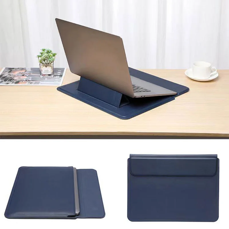 広州富麗雅実業有限会社  C-81257  2in1 PCスリーブ、マグネット折りたたみスタンド、冷却スタンド・リストレスト兼用、防水ソフトレザー、強力マグネット - MacBook・Lenovo・Huaweiなどに対応。