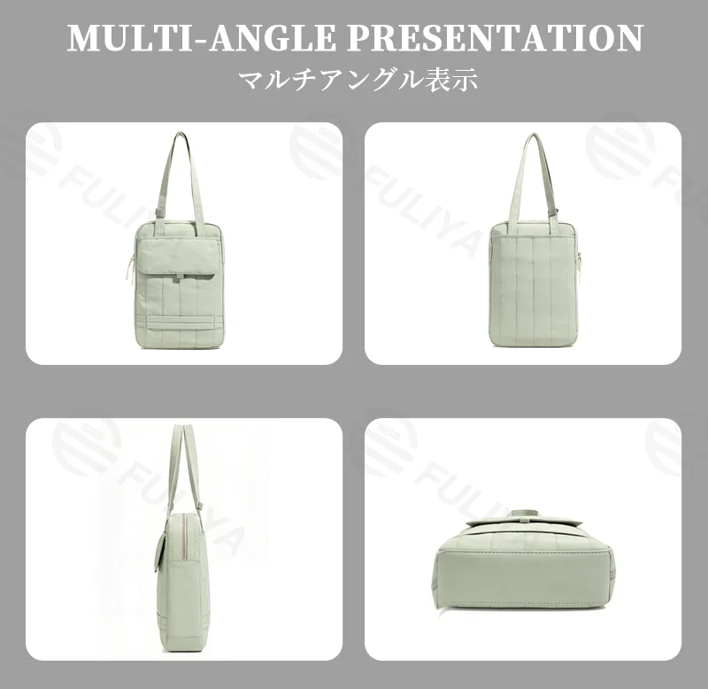 Guangzhou Fuliya Industry Co.,Ltd C-81261 Women's laptop tote bag, hand or shoulder carry, main compartment, front slip pocket, Velcro pocket, and fixed handle - shockproof protection for commuting, office, and daily use.