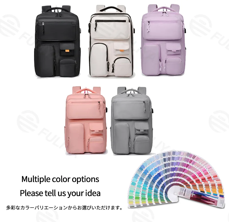 Guangzhou Fuliya Industry Co.,Ltd C-81263 Multi-functional backpack, water-resistant and scratch-resistant, 180° full-open, large capacity with compartments, laptop sleeve, USB port, and luggage strap - for commuting, business trips, and school.