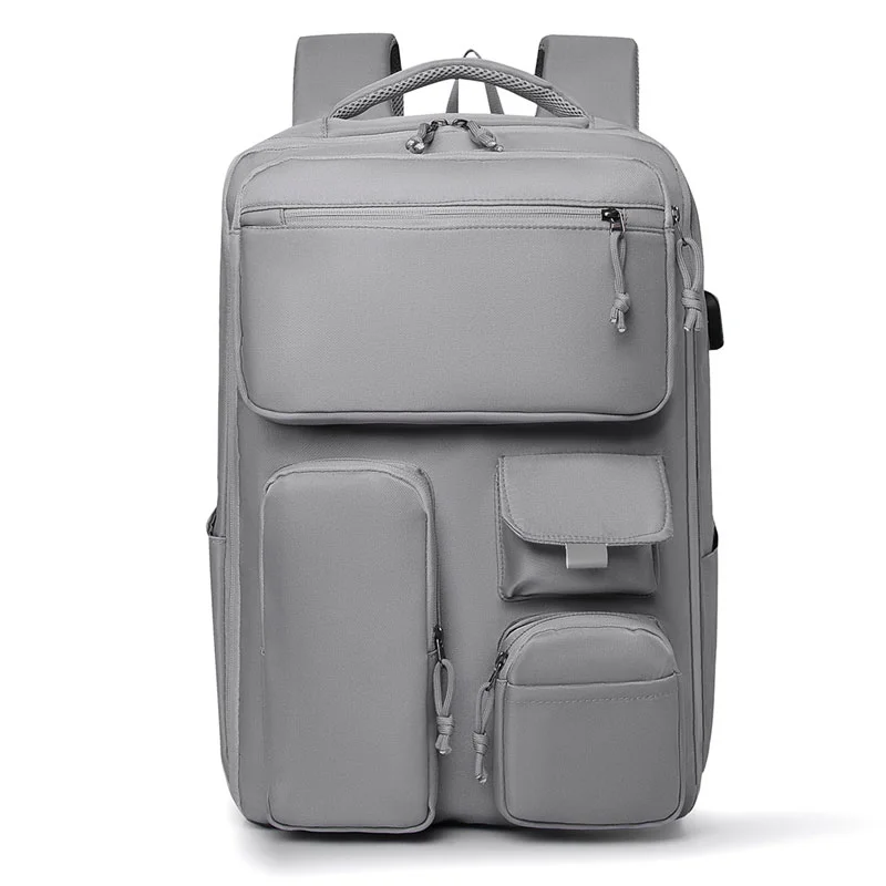Guangzhou Fuliya Industry Co.,Ltd C-81263 Multi-functional backpack, water-resistant and scratch-resistant, 180° full-open, large capacity with compartments, laptop sleeve, USB port, and luggage strap - for commuting, business trips, and school.