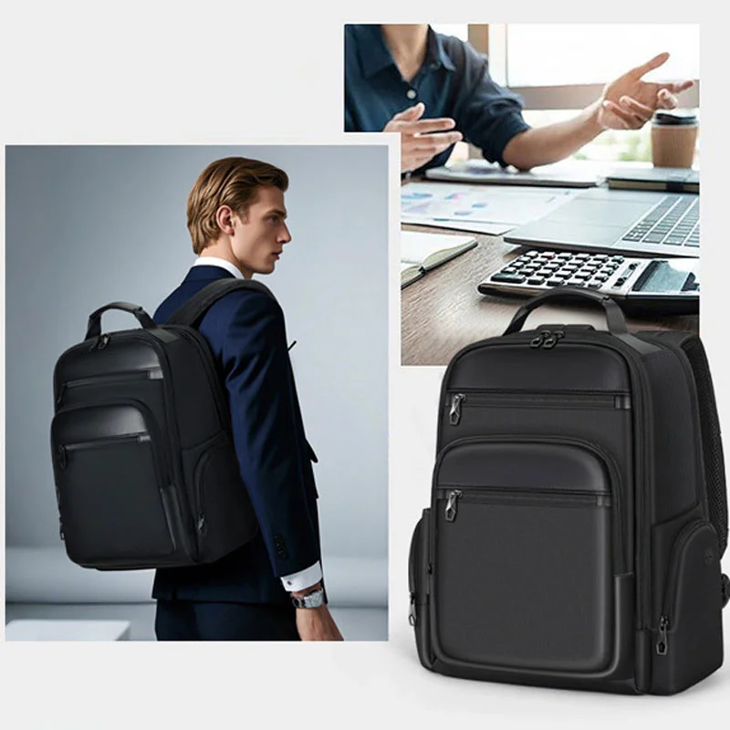 広州富麗雅実業有限会社  C-81267 ビジネス通勤リュック、大容量多仕切り、PC収納、ヘッドホンジャック、スーツケーススリーブ、通気背パネル - 通勤・出張・旅行に。