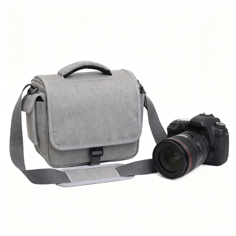 Guangzhou Fuliya Industry Co.,Ltd C-81269 Shoulder camera bag, water-resistant and wear-resistant, large capacity with removable dividers, side pockets, padded handle, and comfortable shoulder strap - for mirrorless, DSLR, and daily photography.