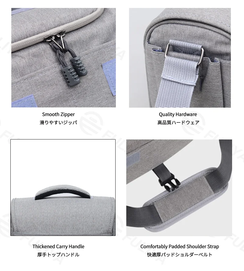 Guangzhou Fuliya Industry Co.,Ltd C-81269 Shoulder camera bag, water-resistant and wear-resistant, large capacity with removable dividers, side pockets, padded handle, and comfortable shoulder strap - for mirrorless, DSLR, and daily photography.
