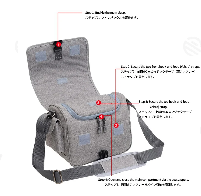 Guangzhou Fuliya Industry Co.,Ltd C-81269 Shoulder camera bag, water-resistant and wear-resistant, large capacity with removable dividers, side pockets, padded handle, and comfortable shoulder strap - for mirrorless, DSLR, and daily photography.