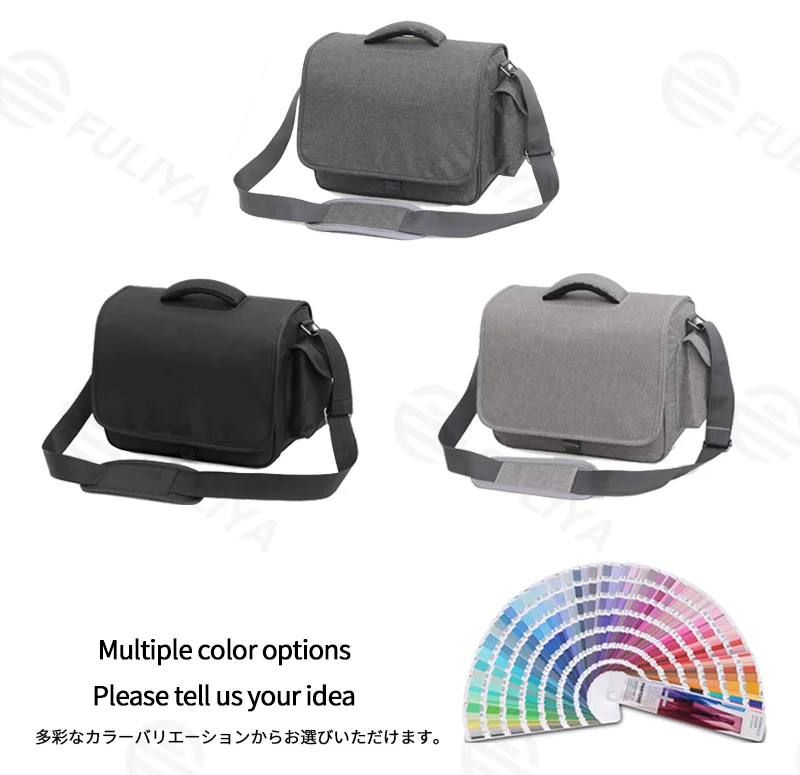 Guangzhou Fuliya Industry Co.,Ltd C-81269 Shoulder camera bag, water-resistant and wear-resistant, large capacity with removable dividers, side pockets, padded handle, and comfortable shoulder strap - for mirrorless, DSLR, and daily photography.