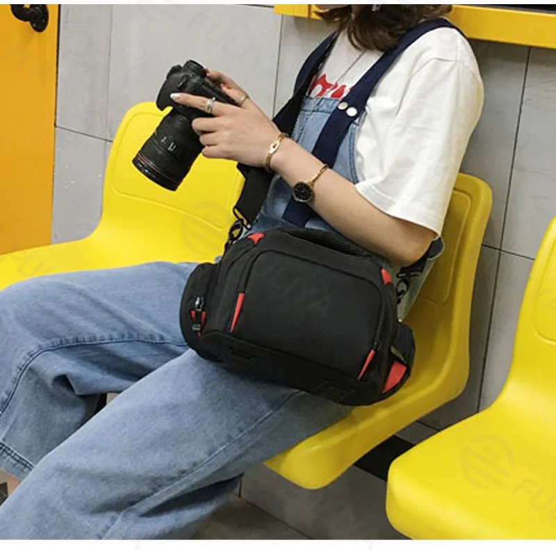 広州富麗雅実業有限会社 C-81270 ショルダーカメラバッグ、撥水・耐磨耗、大容量メイン収納、取り外しショルダー、ゴム底加工、前面ジッパーポケット - 多サイズ、一眼レフ・ミラーレスに。