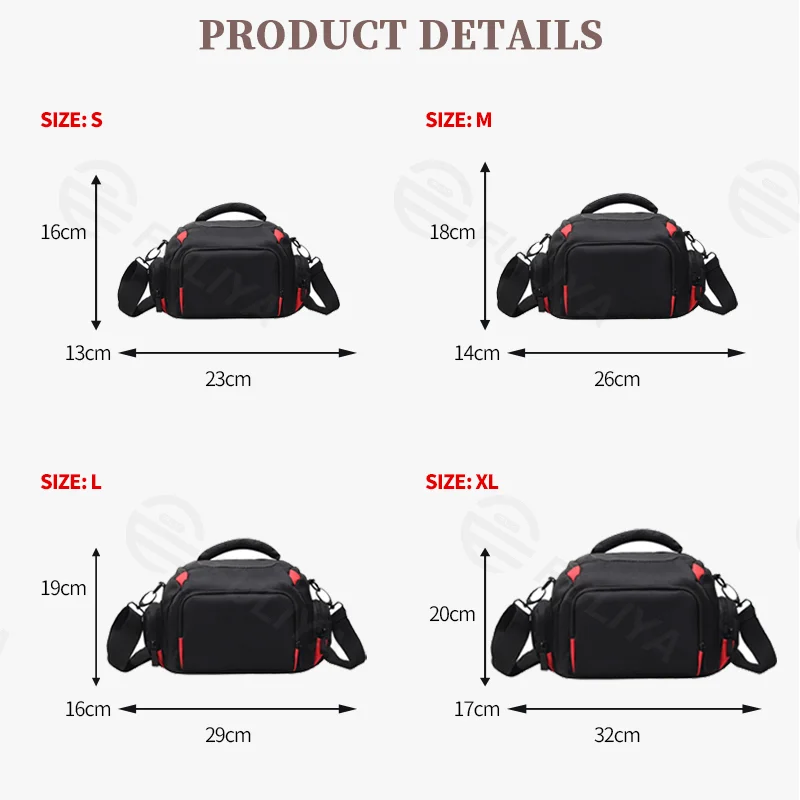 広州富麗雅実業有限会社 C-81270 ショルダーカメラバッグ、撥水・耐磨耗、大容量メイン収納、取り外しショルダー、ゴム底加工、前面ジッパーポケット - 多サイズ、一眼レフ・ミラーレスに。
