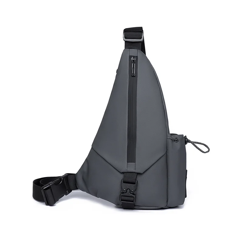 Guangzhou Fuliya Industry Co.,Ltd C-81277 Men's crossbody chest bag, water-repellent coating, multi-compartment, front zipper pocket, side slip pocket, and adjustable strap - shoulder, crossbody, or hand carry for commuting, cycling, and travel.
