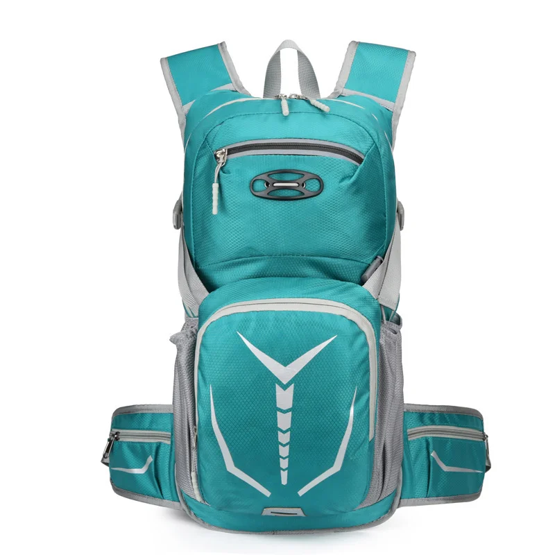 Guangzhou Fuliya Industry Co.,Ltd C-81289 Multi-functional cycling hydration backpack, hydration bladder compatible, hydration port, reflective strips, helmet holder, breathable back panel, waist belt and chest buckle - for cycling and outdoor sports.