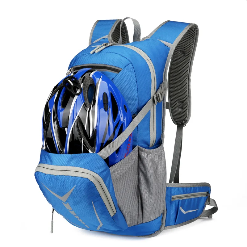 Guangzhou Fuliya Industry Co.,Ltd C-81289 Multi-functional cycling hydration backpack, hydration bladder compatible, hydration port, reflective strips, helmet holder, breathable back panel, waist belt and chest buckle - for cycling and outdoor sports.