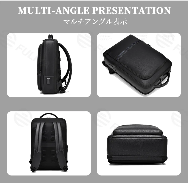 Guangzhou Fuliya Industry Co.,Ltd C-81290 Men's business backpack, water-resistant and durable, large capacity with compartments, laptop compartment, USB charging cable, breathable back panel, and luggage strap - for business commuting and travel.