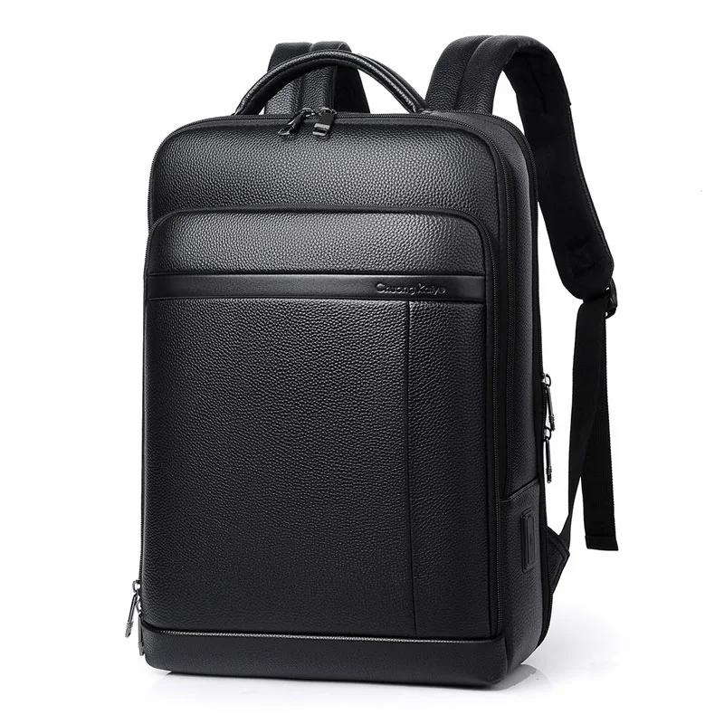 Guangzhou Fuliya Industry Co.,Ltd C-81290 Men's business backpack, water-resistant and durable, large capacity with compartments, laptop compartment, USB charging cable, breathable back panel, and luggage strap - for business commuting and travel.