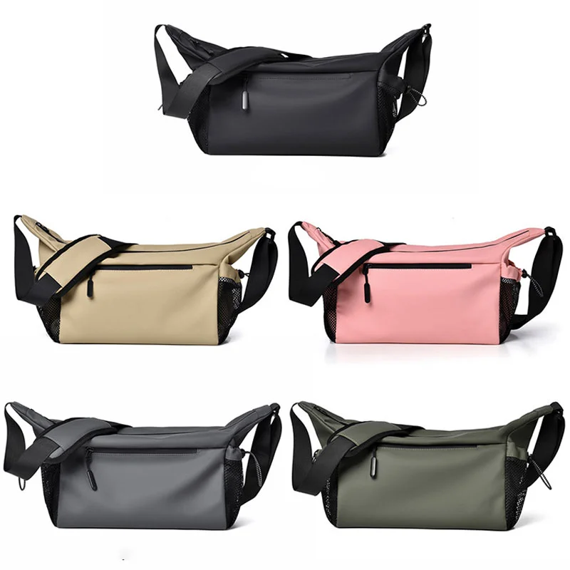Guangzhou Fuliya Industry Co.,Ltd C-81292 Waterproof crossbody bag, large capacity with compartments, main pocket, zipper pocket, document pocket, and elastic side pocket, adjustable buckle - for commuting, business, and daily use.