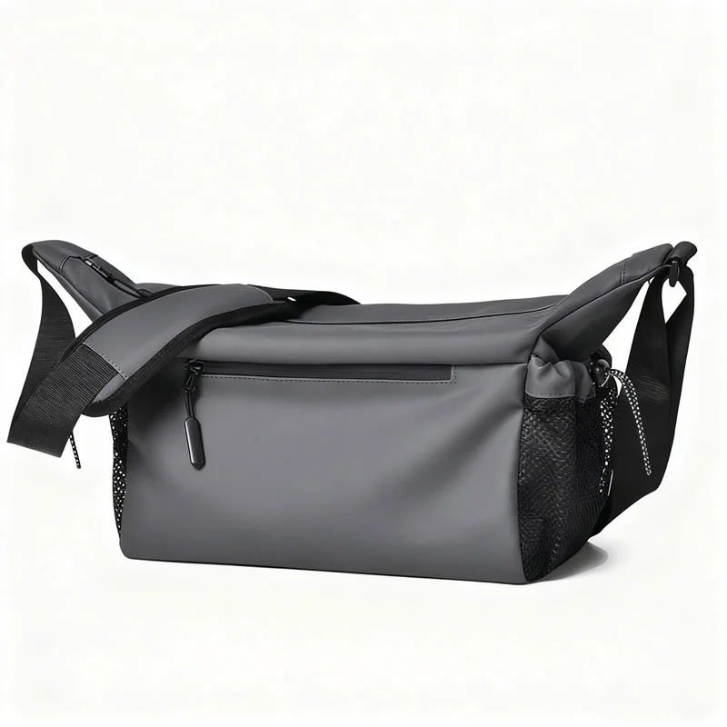 Guangzhou Fuliya Industry Co.,Ltd C-81292 Waterproof crossbody bag, large capacity with compartments, main pocket, zipper pocket, document pocket, and elastic side pocket, adjustable buckle - for commuting, business, and daily use.