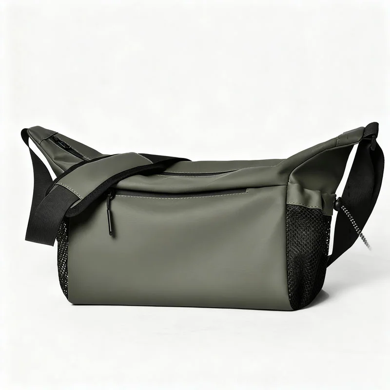 Guangzhou Fuliya Industry Co.,Ltd C-81292 Waterproof crossbody bag, large capacity with compartments, main pocket, zipper pocket, document pocket, and elastic side pocket, adjustable buckle - for commuting, business, and daily use.