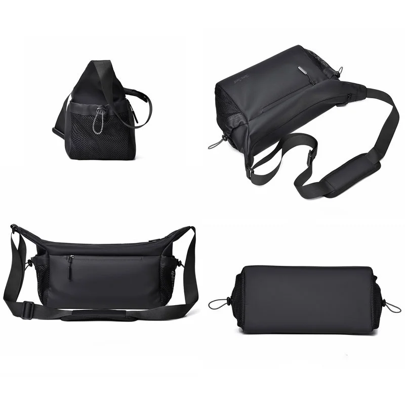 Guangzhou Fuliya Industry Co.,Ltd C-81292 Waterproof crossbody bag, large capacity with compartments, main pocket, zipper pocket, document pocket, and elastic side pocket, adjustable buckle - for commuting, business, and daily use.