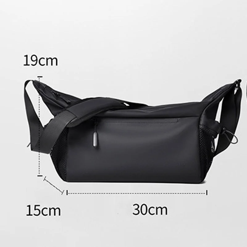 Guangzhou Fuliya Industry Co.,Ltd C-81292 Waterproof crossbody bag, large capacity with compartments, main pocket, zipper pocket, document pocket, and elastic side pocket, adjustable buckle - for commuting, business, and daily use.