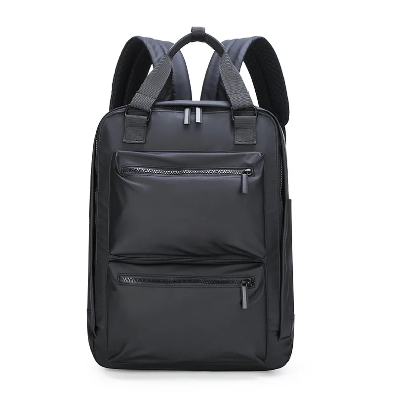 Guangzhou Fuliya Industry Co.,Ltd C-81294 PU waterproof backpack, large capacity, front zipper pocket, side pocket, adjustable strap, and pressure-relieving back padding - for commuting, sports, and travel.