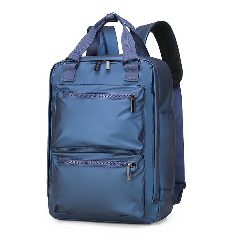 Guangzhou Fuliya Industry Co.,Ltd C-81294 PU waterproof backpack, large capacity, front zipper pocket, side pocket, adjustable strap, and pressure-relieving back padding - for commuting, sports, and travel.