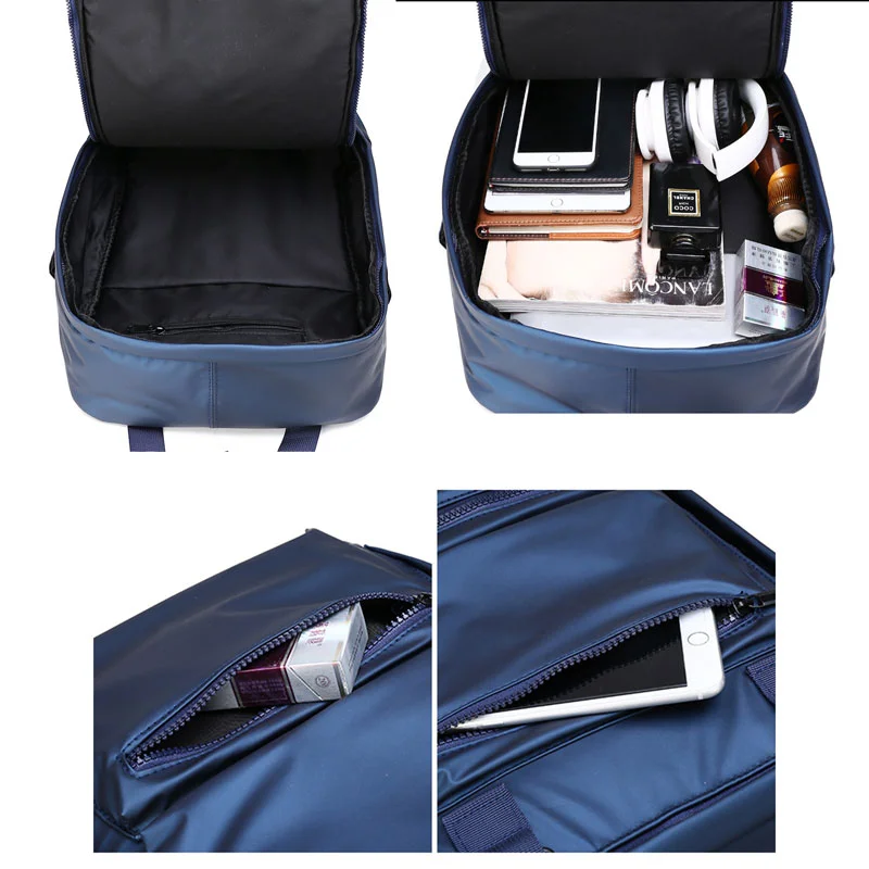 Guangzhou Fuliya Industry Co.,Ltd C-81294 PU waterproof backpack, large capacity, front zipper pocket, side pocket, adjustable strap, and pressure-relieving back padding - for commuting, sports, and travel.
