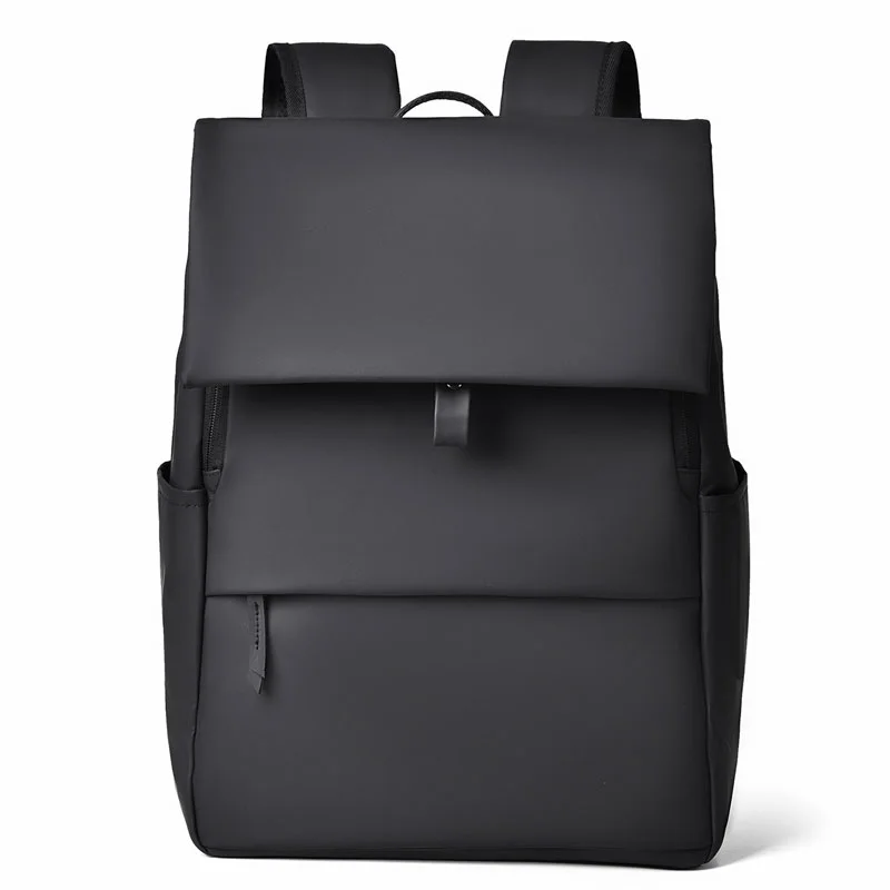 Guangzhou Fuliya Industry Co.,Ltd C-81296 Casual backpack, water-resistant, large capacity, laptop compartment, front/back zipper pockets, side pocket, and magnetic flap - for commuting and daily use.