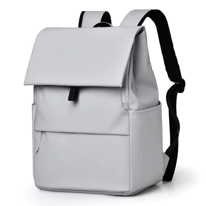 Guangzhou Fuliya Industry Co.,Ltd C-81296 Casual backpack, water-resistant, large capacity, laptop compartment, front/back zipper pockets, side pocket, and magnetic flap - for commuting and daily use.