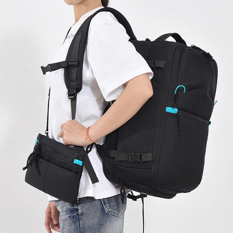 Guangzhou Fuliya Industry Co.,Ltd C-81297 Sports travel backpack, 180° full-open, large capacity, shoe compartment, laptop compartment, luggage strap, and breathable back panel - for commuting, business trips, and short travel.