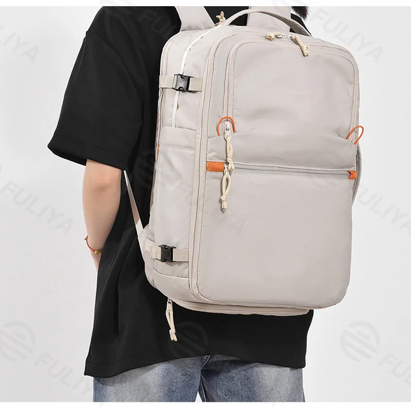 Guangzhou Fuliya Industry Co.,Ltd C-81297 Sports travel backpack, 180° full-open, large capacity, shoe compartment, laptop compartment, luggage strap, and breathable back panel - for commuting, business trips, and short travel.