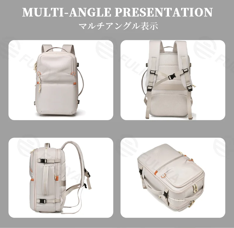 Guangzhou Fuliya Industry Co.,Ltd C-81297 Sports travel backpack, 180° full-open, large capacity, shoe compartment, laptop compartment, luggage strap, and breathable back panel - for commuting, business trips, and short travel.