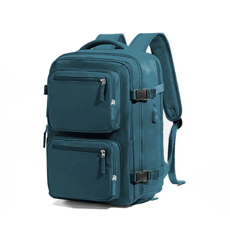 Guangzhou Fuliya Industry Co.,Ltd C-81298 Multi-functional travel backpack, 180° full-open, approx. 35L, shoe compartment, laptop compartment, luggage strap, and breathable back panel - for commuting, business trips, and short travel.