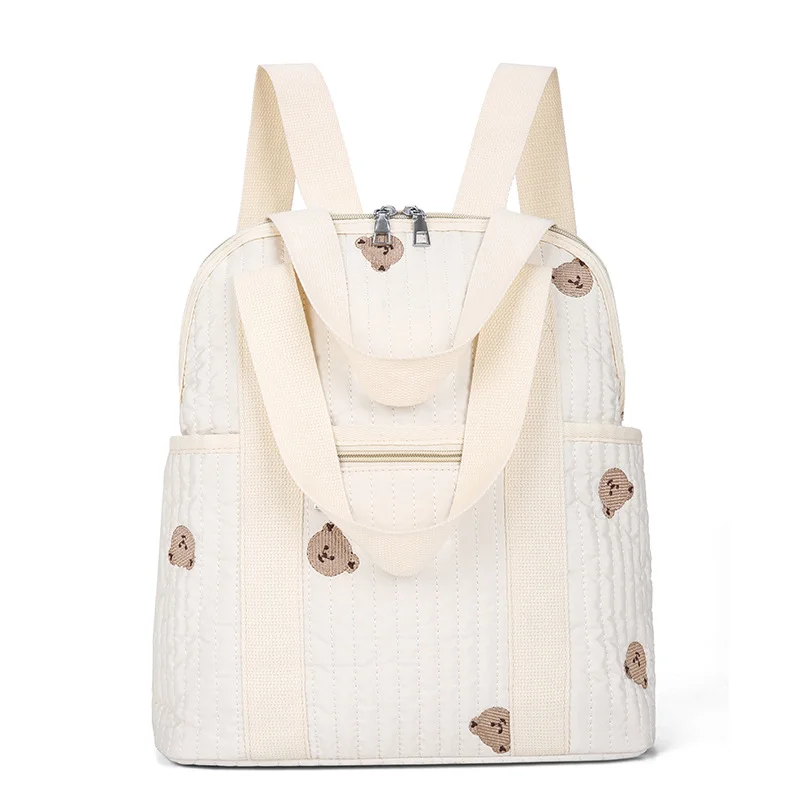 Guangzhou Fuliya Industry Co.,Ltd C-81301 Lightweight waterproof embroidered mommy backpack, luggage sleeve, wide opening, multi-pockets - for baby outings and travel.