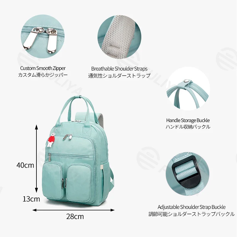 広州富麗雅実業有限会社 C-81323 軽量マザーズリュック、撥水加工生地、ワイドオープンメイン収納、乾湿分離、独立アルミ箔保温ボトルコンパートメント - 育児外出・デイリーに。